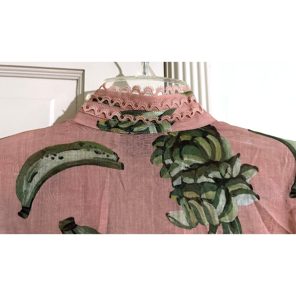 Alemais Pink Mini Dress with Green Banana Print - Picture 11 of 16